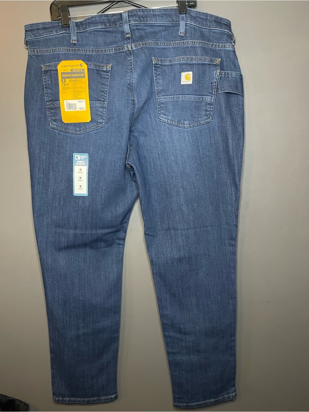 Carhartt Women’s Relaxed Fit Blue Denim Rugged Flex Jeans NWT Sz 18